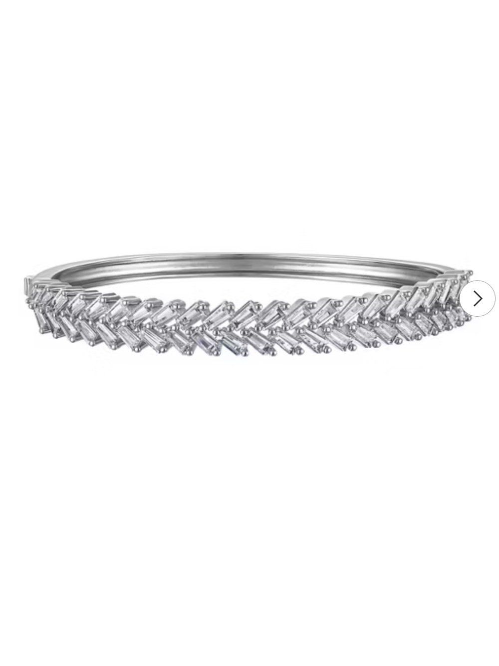 Silver Crystal Chevron Bangle Bracelet - Women's Jewelry